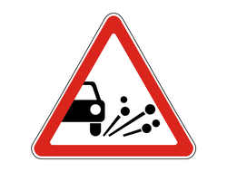 Знак дорожный 1.18 Выброс гравия