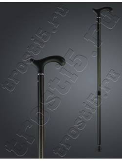 карбоновая черная трость с удобной прорезиненной ручкой и телескопическим механизмом