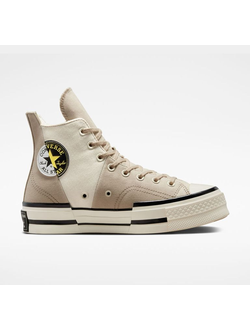 Кеды Converse Chuck 70 Plus Logo Collage бежевые на платформе