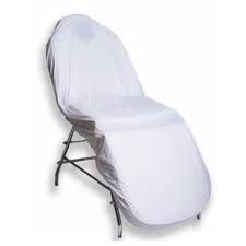 Чехол на кушетку / кресло на резинке белый и голубой спанбонд  200х90 см