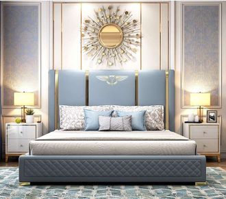 Мебель для спальни в стиле модерн "DS-6030", массив + мдф, металл: латунь, Турция
