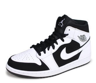 Nike Air Jordan Retro 1 Mid (Белые с черным) арт2