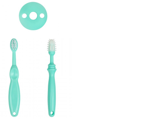 Зубная щетка + массажер с ограничителем (зеленый)
