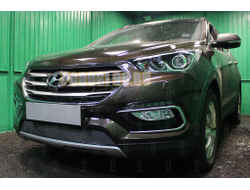 Защита радиатора Hyundai Santa Fe 2015-2018 black PREMIUM