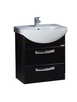 АКВАТОН. Тумба-умывальник "Ария 50 М" 1400-1.95 черный глянец с раковиной Смайл 50