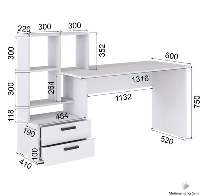 СКМ-5 компьютерный стол Белый с тиснением «Древесные поры»