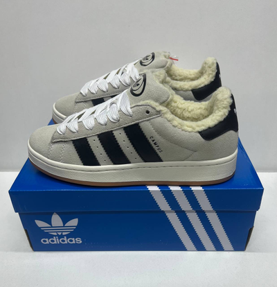 Adidas Campus 00s Crystal White Core Black с мехом