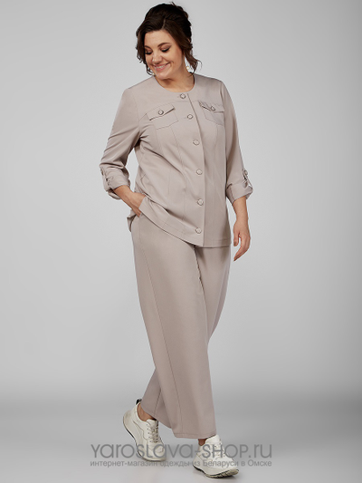 Костюм бежевый 2-х предметный брючный