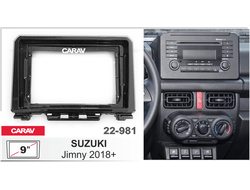 ПЕРЕХОДНАЯ РАМКА ДЛЯ УСТАНОВКИ АВТОМАГНИТОЛЫ CARAV 22-981: 9" / 230:220 x 130 mm / SUZUKI Jimny 2018+