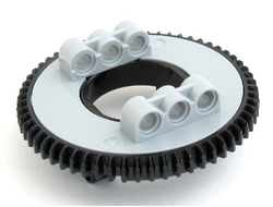 Technic Turntable 60 Tooth with Black Top with Beveled Teeth 18939 / 18938, Light Bluish Gray (18939c06)