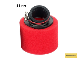 Фильтр воздушный нулевик №2 (d - 38 мм) поролон красный (косой)
