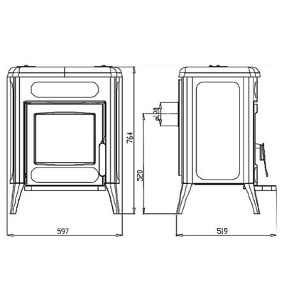 Печь-камин Amity 3 N, эмалированный, черный, Plamen (Хорватия)