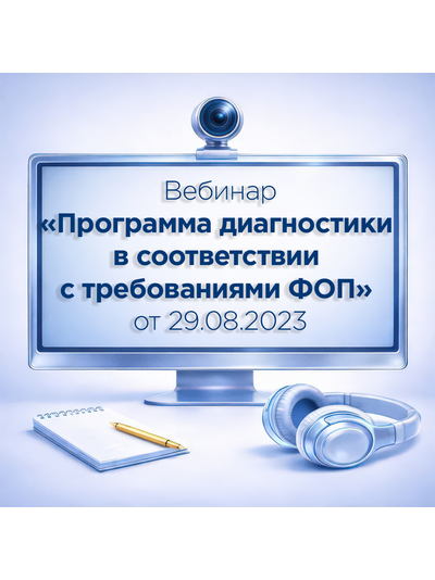 ЗАПИСЬ ВЕБИНАРА "ПРОГРАММА ДИАГНОСТИКИ В СООТВЕТСТВИИ С ТРЕБОВАНИЯМИ ФОП" ОТ 29.08.2023