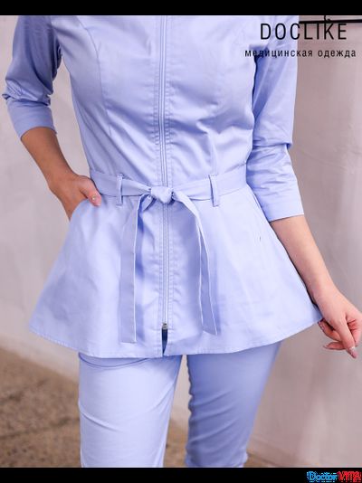 БЛУЗА DOCLIKE DL423 голубая