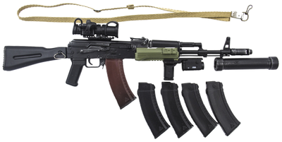 Автомат АК-74М с обвесом 1/6 (M-069 B) - SUPERMCTOYS