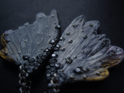 Фэнтези серьги "Крылышки Дымчатой Феи"