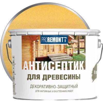 Антисептик лессирующий декоративный для дерева PROREMONTT Сосна 9 л