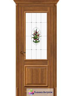 Витражная пленка, витражная пленка самоклеющаяся под заказ,пленочный витраж флора с ирисами