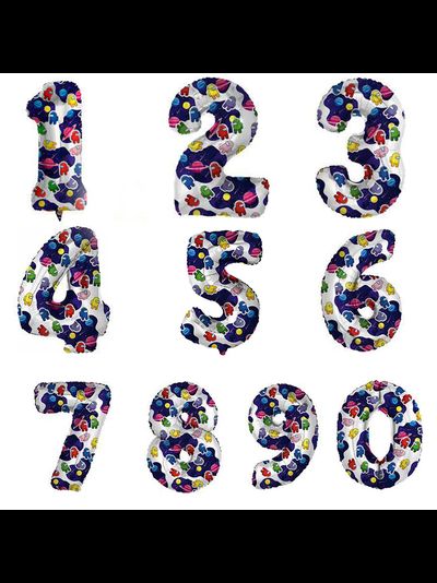 Фольгированная цифра 80 см, Космонавтики (под заказ)