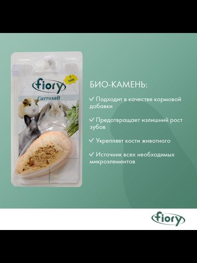 Fiory (Фиори) Carrosalt био-камень для грызунов с солью в форме моркови, 65 г