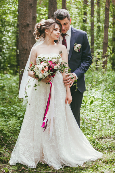 Букет невесты & Бутоньерка № 1339