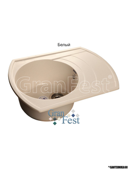 Мойка из искусственного камня Granfest RONDO GF-R650L с сифоном