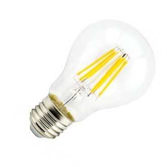 Лампа светодиодная Ecola ЛОН A60 E27 10W 6500K 6K прозр. 105x60 филамент (нитевидная), 360° Premium N7LD10ELC