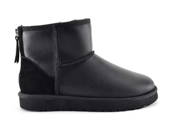 UGG MENS Classic Mini ZIP Metaliic Black