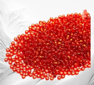 Бисер чешский круглый preciosa 10/0, оранжево-красный с квадратным отверстием (97050H), 50 грамм
