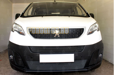 Защита радиатора Peugeot Expert 2018- (2 части) black центральные