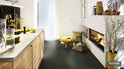 Ламинат Wineo Серая Тень Глянцевый LA069CH-1 в интерьере