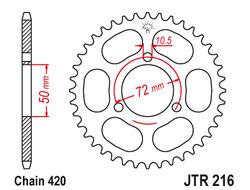 Звезда ведомая JT JTR216.38 (JTR216-38) (R216-38) для Honda Road