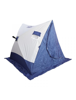 Палатка зимняя СЛЕДОПЫТ 2-скатная, Oxford 210D PU 1000, цв. бело-синий