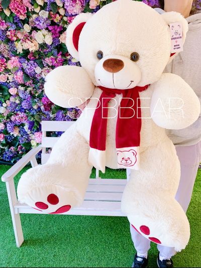 Плюшевый медведь 110 см бежевый Кевин