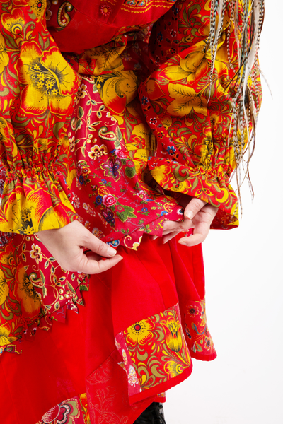 Лоскутное платье в русском стиле "Вечерний Звон"