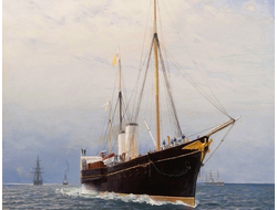 Картина обогреватель, репродукция Льва Лагорио Императорская яхта Держава