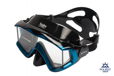 Маска для дайвинга Scuba Brothers Sigma Blue, трехстекольная