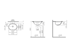 Раковина встраиваемая снизу VitrA Arkitekt, белая, 42 см, 6039B003-0012