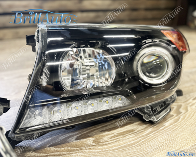 Фары Land Cruiser 200 Brownstone черные 07-15 год