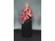 Длинное платье БОЛЬШОГО размера Арт. 2147 (Цвет черный с розовым) Размеры 50-84