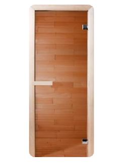 Дверь Стеклянная Бронза Прозрачное 6мм (2 петли)  Размер (с коробкой): 1,9м*70см