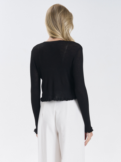 Кардиган вязаный приталенный укороченный на пуговицах