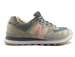 New Balance 574 Серые с розовым (36-40) Арт. 190M-A