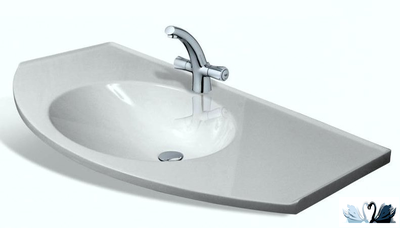 Раковина Эстет Florida 100 х 53 см черного цвета из искусственного мрамора на столешницу