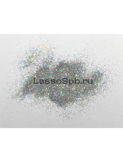 Полиэстровый глиттер блестки Серебро Голография 0,1 мм вес 10 г