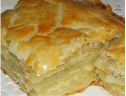 Постный пирог с печёным картофелем и жареным луком, 1,1 кг.