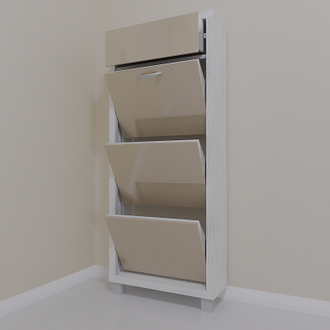 Обувница Айрон-3 Плюс (фасад стекло Капучино)