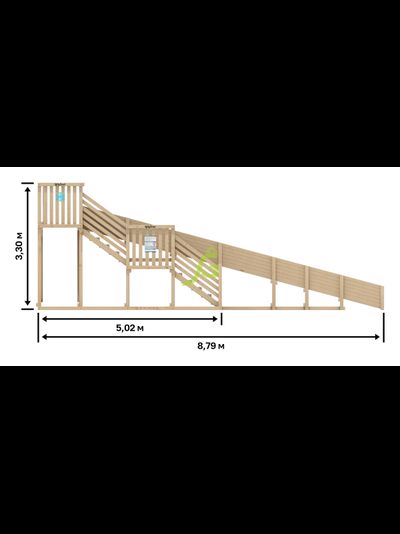 Зимняя горка "IgraGrad Snow Fox", скат 8 м, без окраски