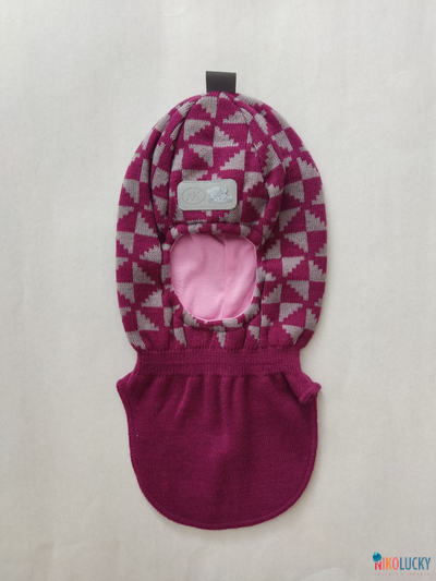 Шапка-шлем "Бантики" 20201-07, цвет бордовый, серый р. 48-50