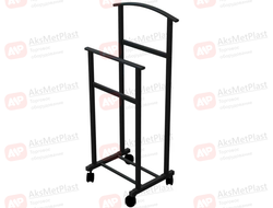 KOC107B Напольная костюмная вешалка, стойка для хранения одежды на колесах цвет: черный шагрень